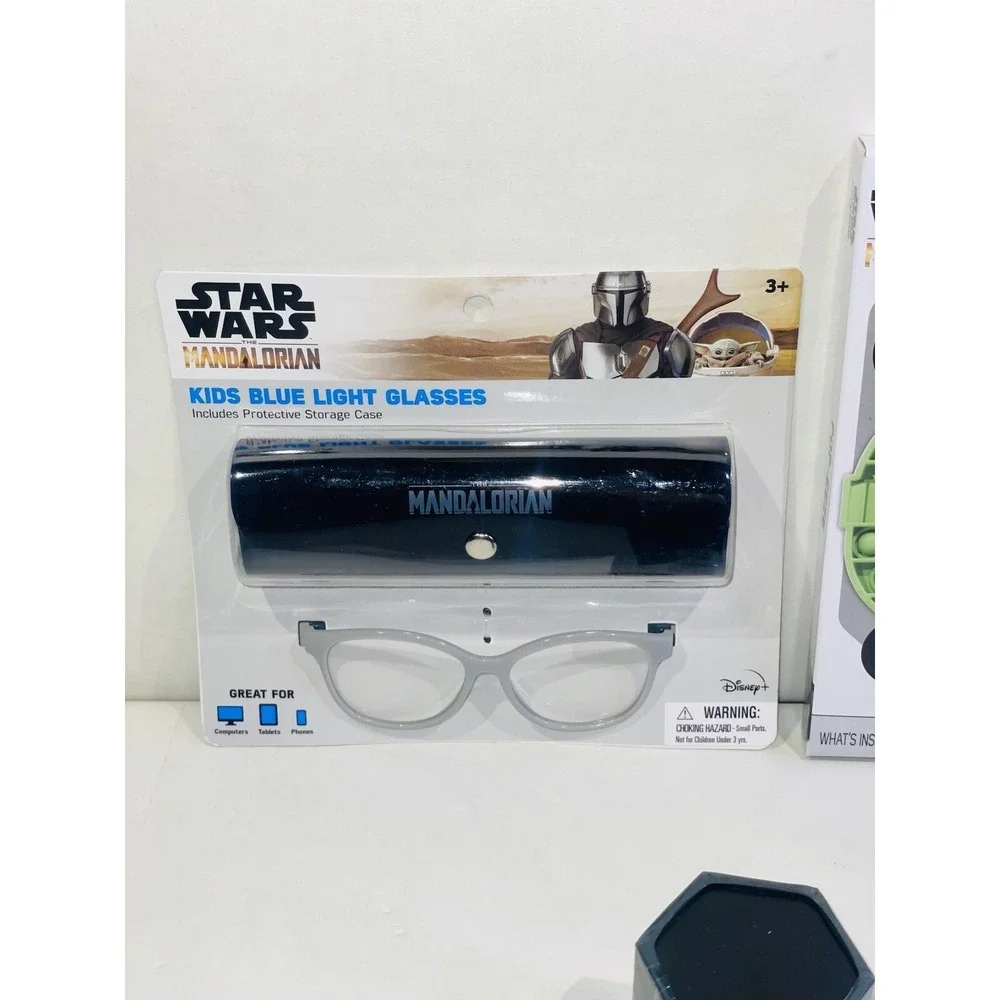 Star Wars Bundle Mandalorian Kids Blue Light Glasses, Pop-EEZE, Mystery Ornament